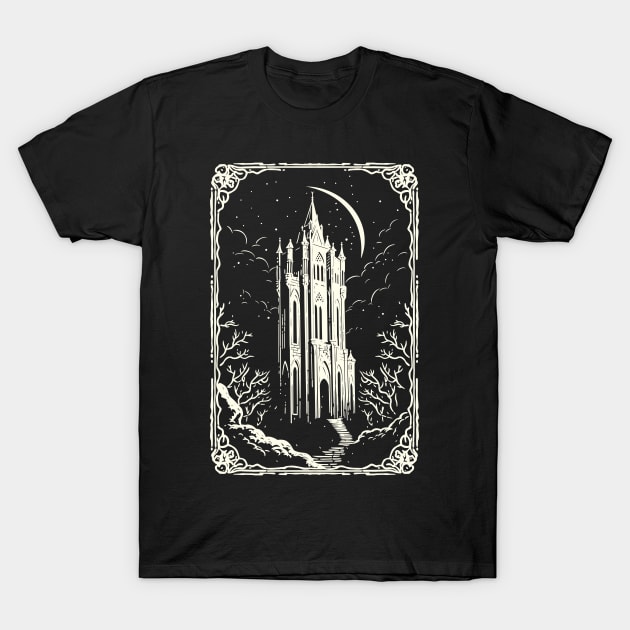 Gothic Dracula Castle T-Shirt by Daaiana